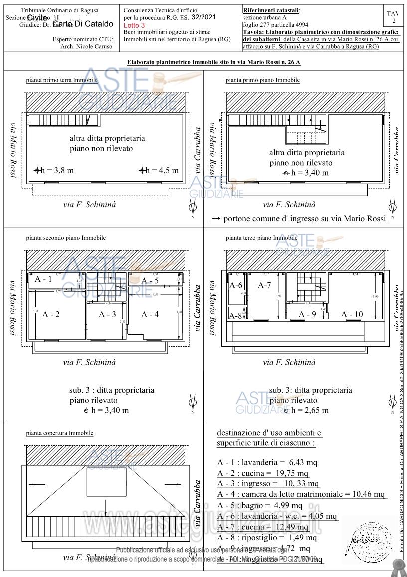 Planimetria del bene