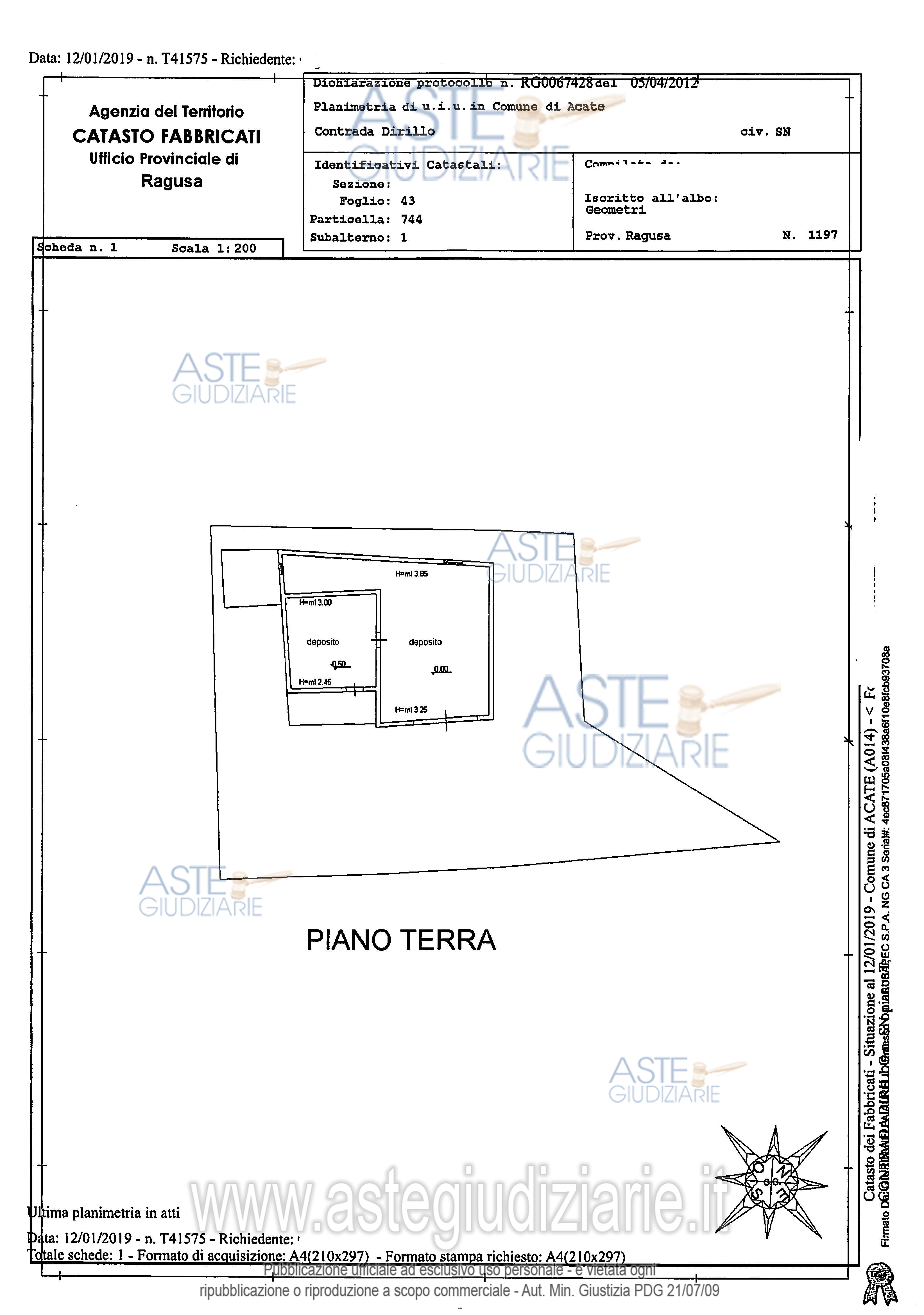 Planimetria del bene