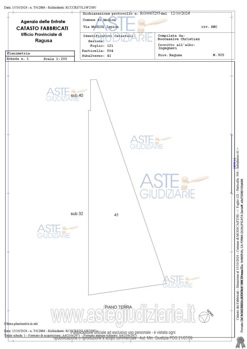 Planimetria del bene