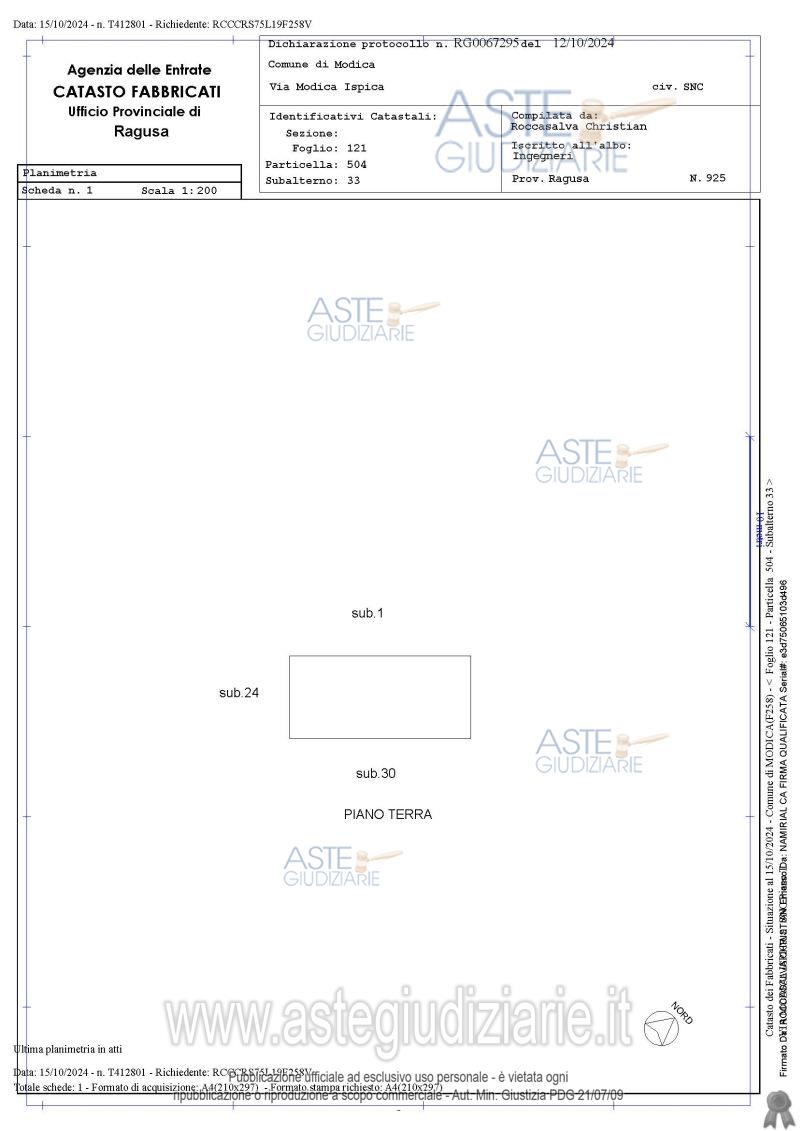 Planimetria del bene