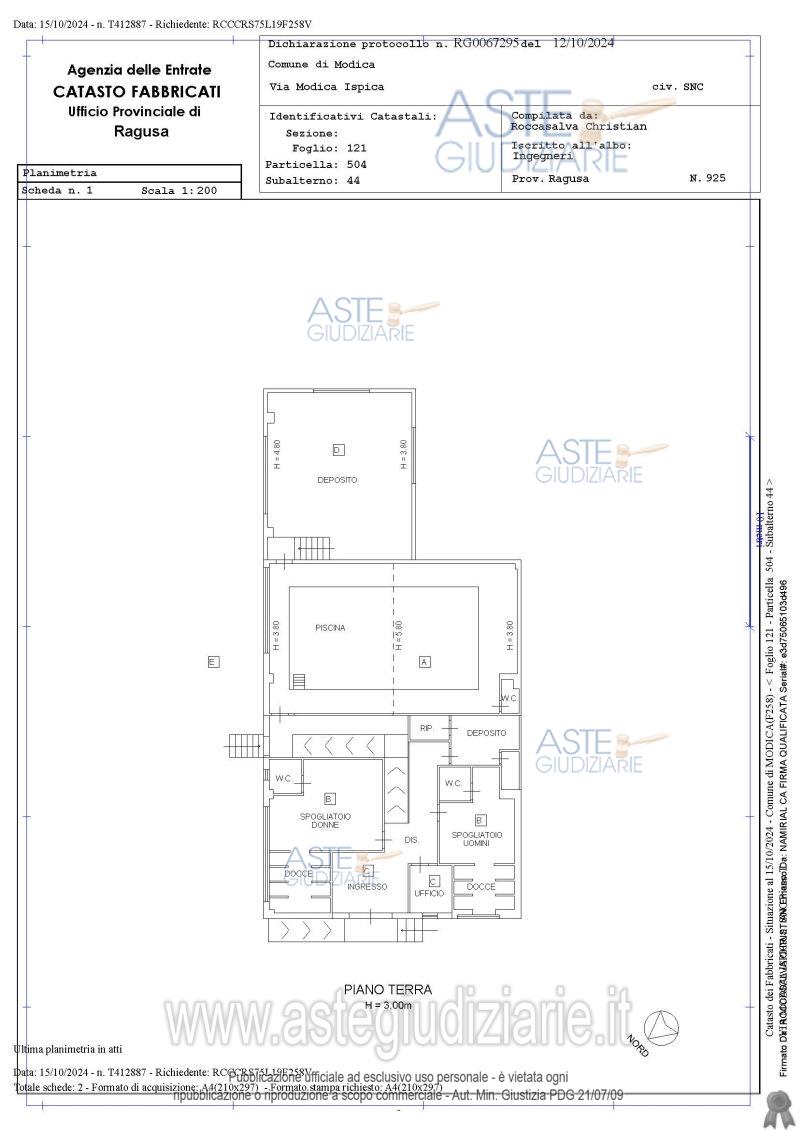 Planimetria del bene