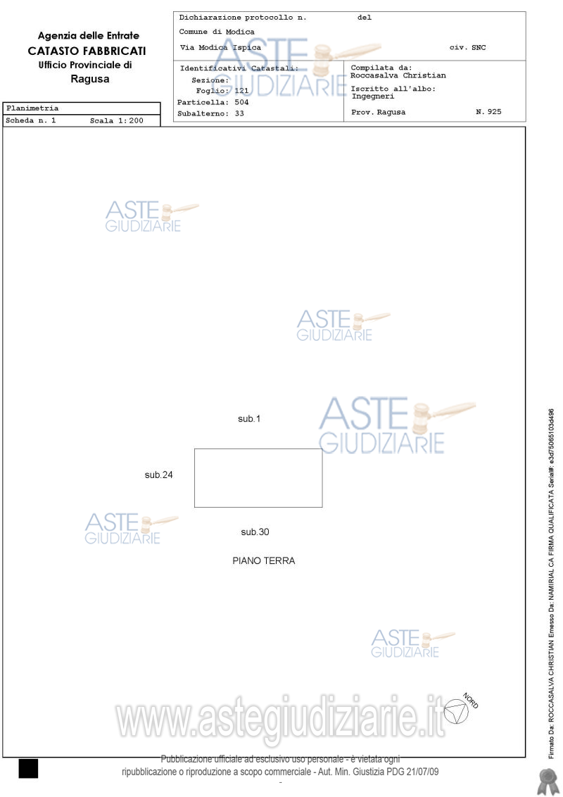 Planimetria del bene