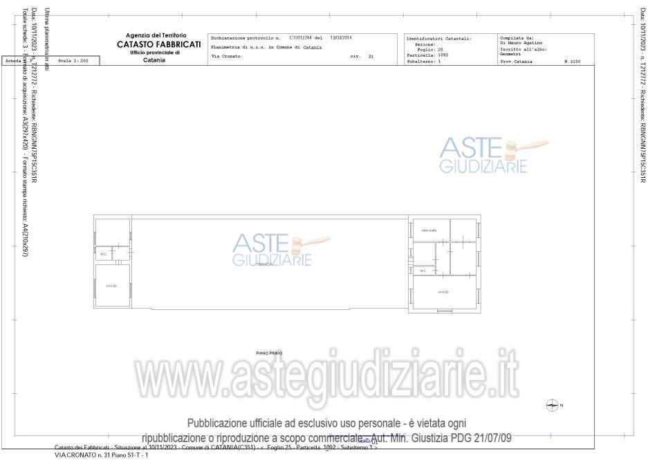 Planimetria del bene