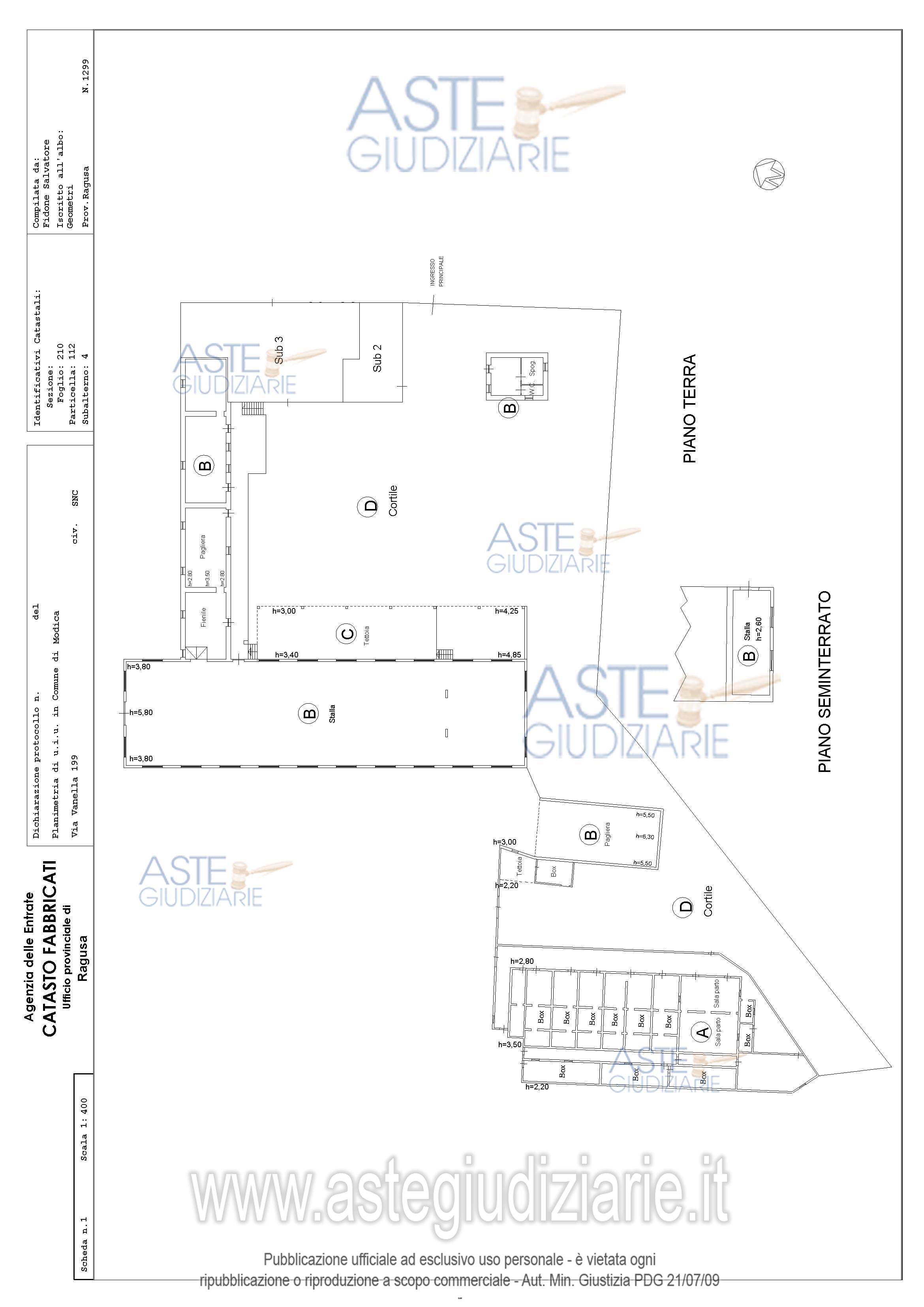 Planimetria del bene