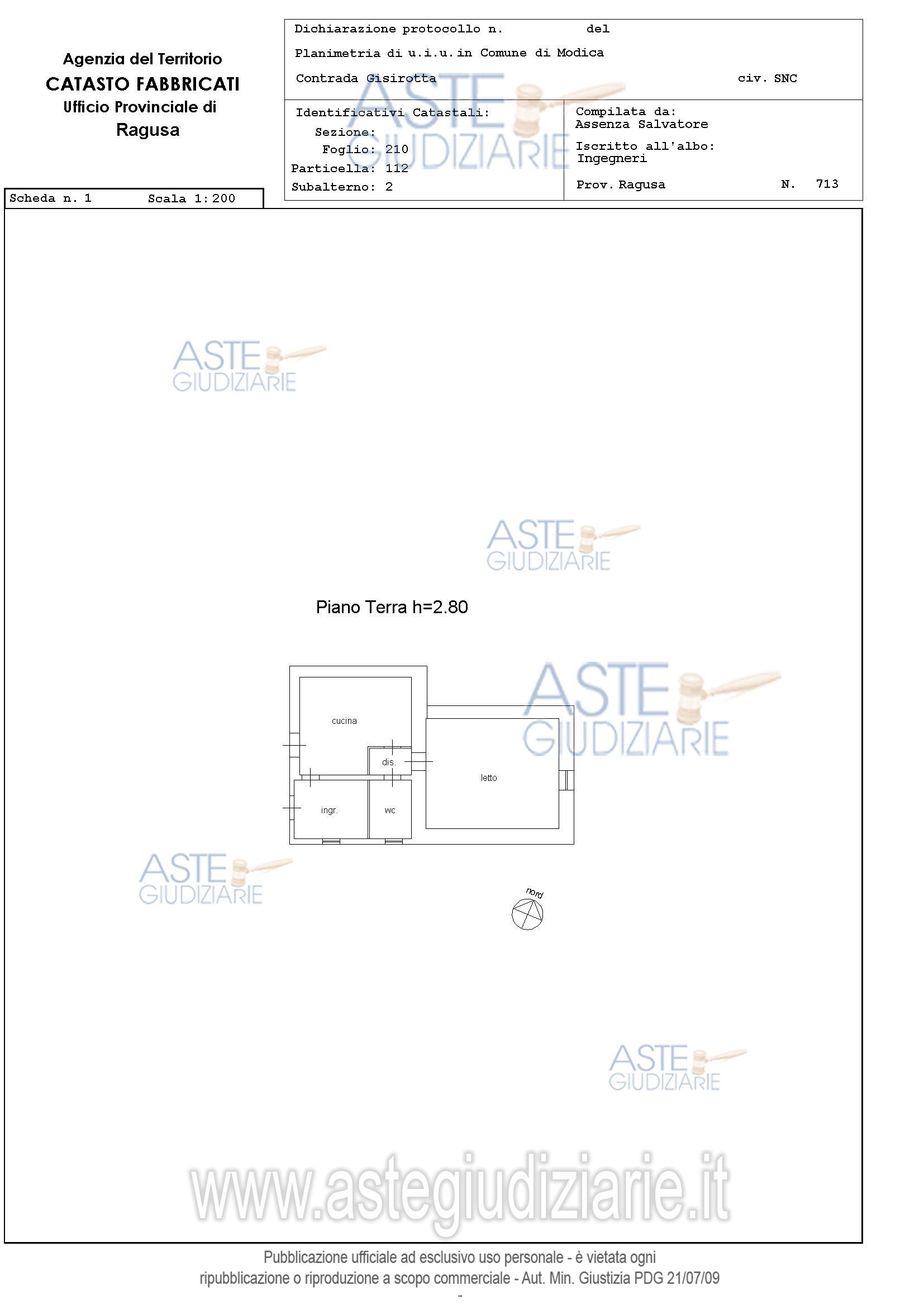 Planimetria del bene