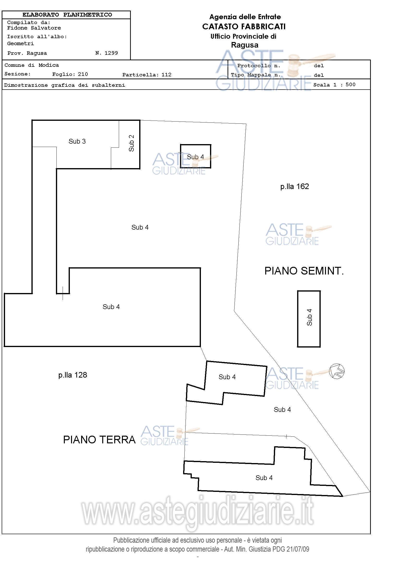 Planimetria del bene