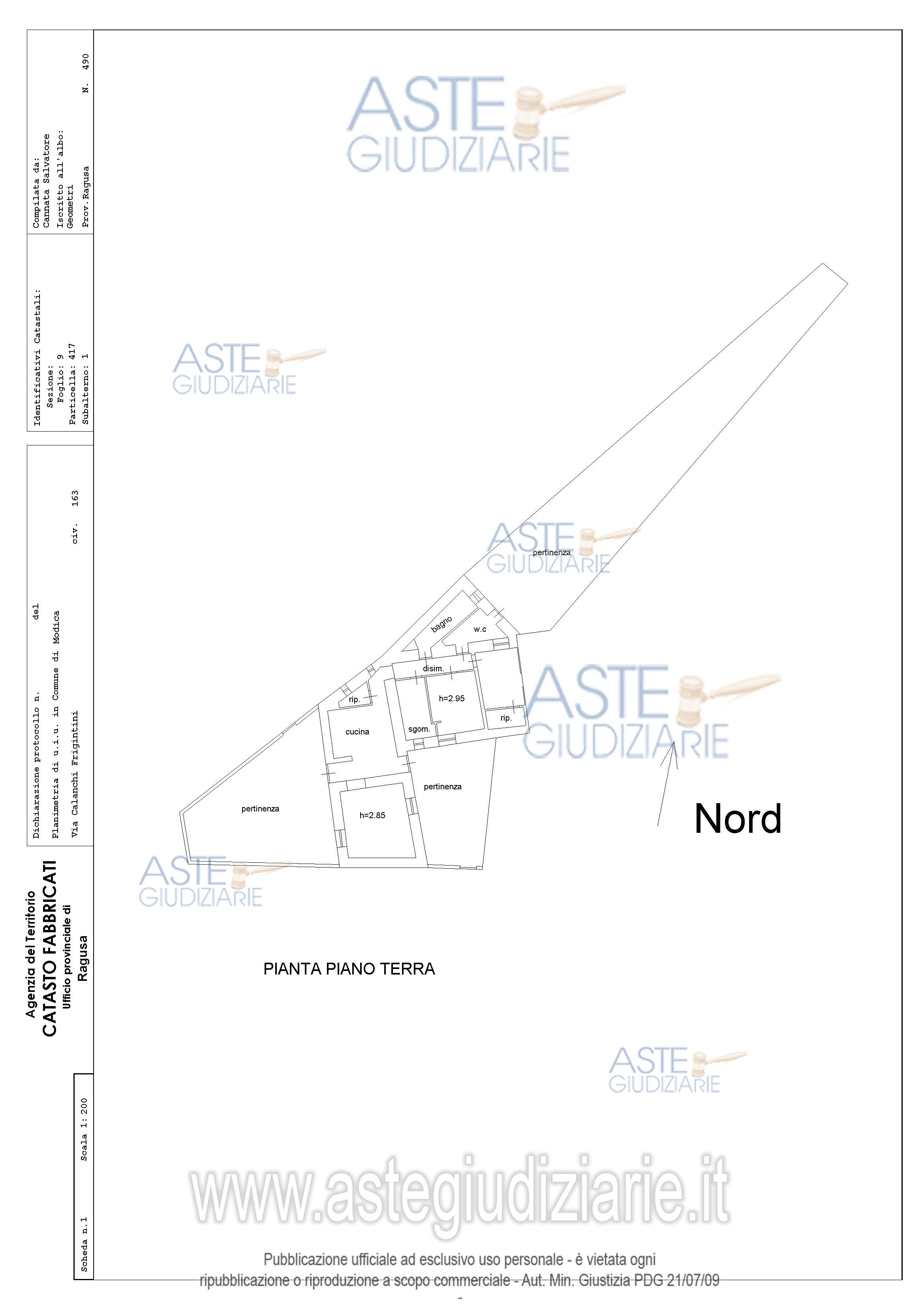 Planimetria del bene