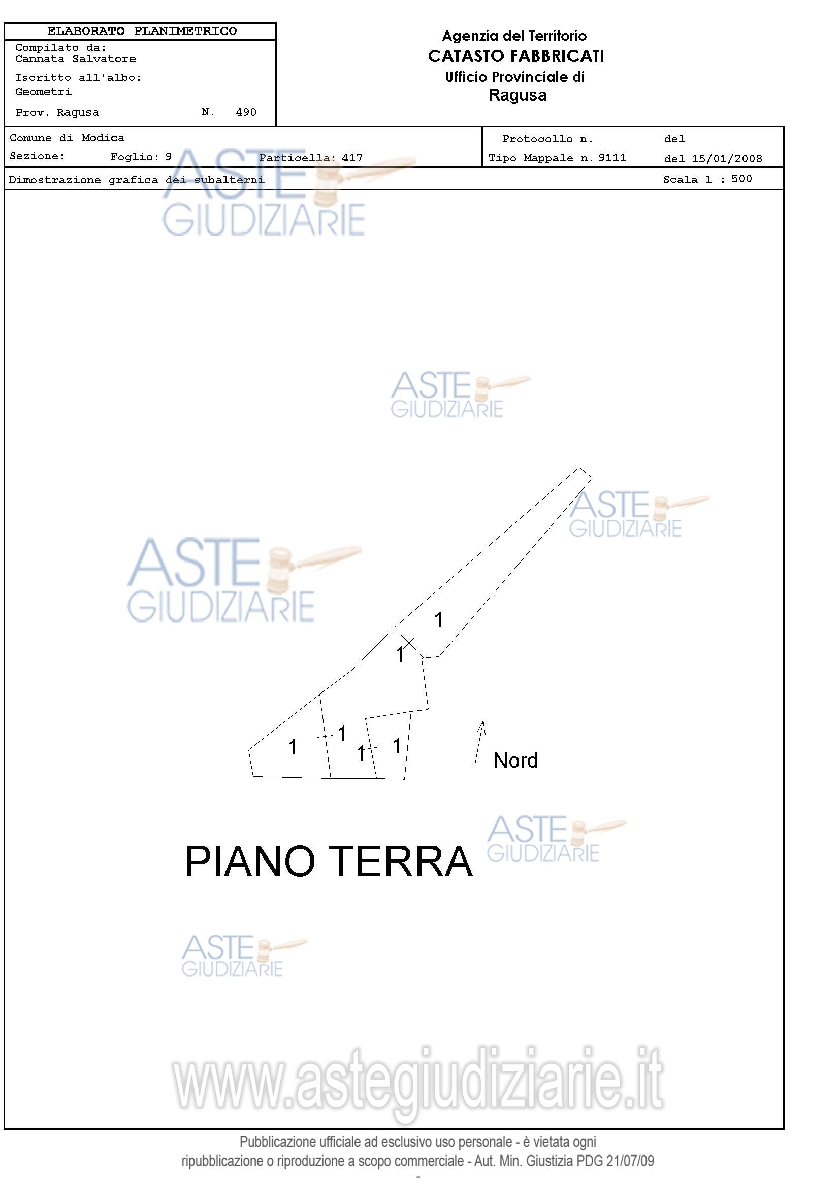 Planimetria del bene