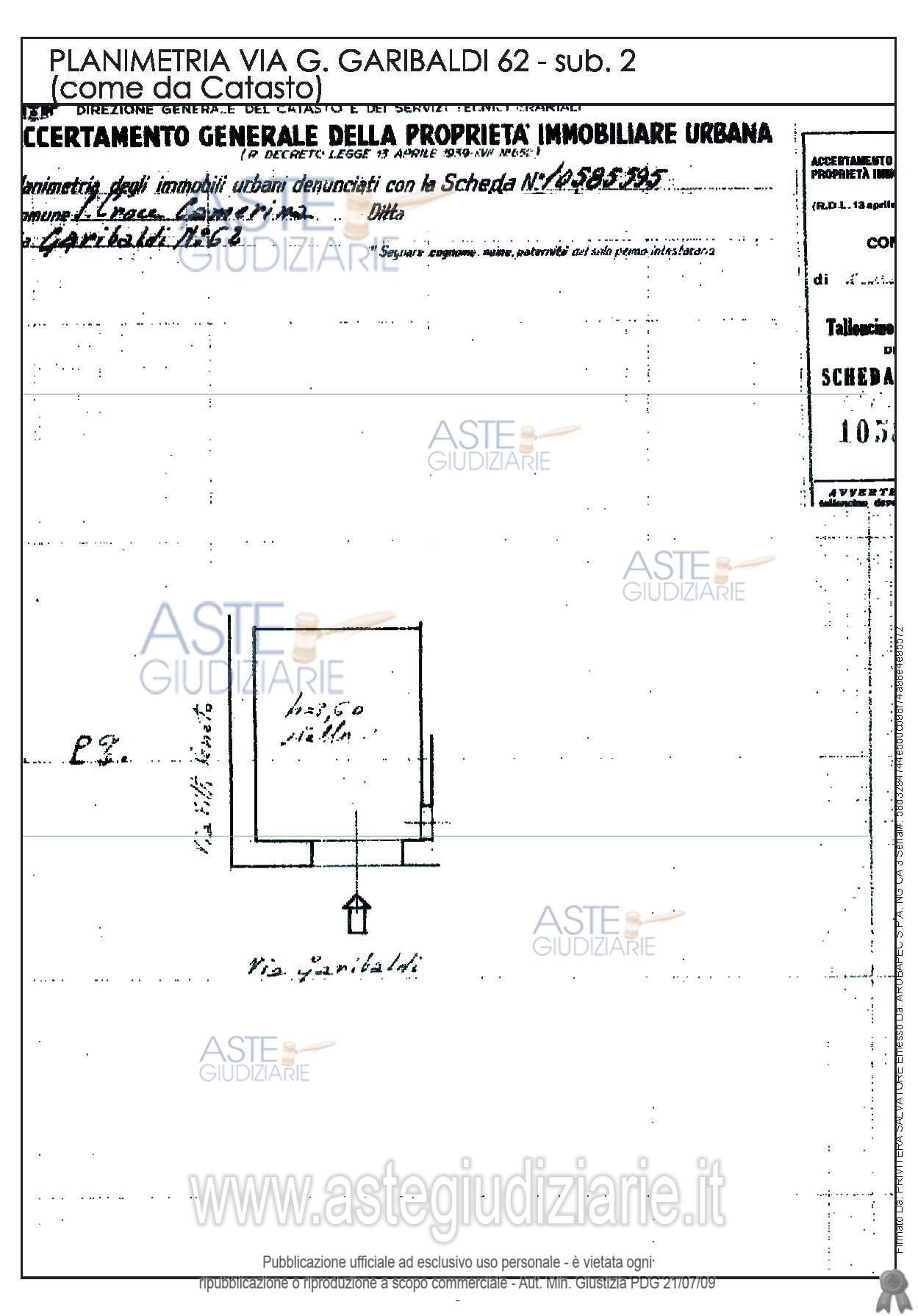 Planimetria del bene