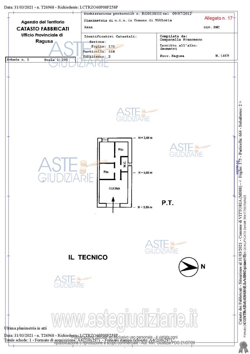 Planimetria del bene