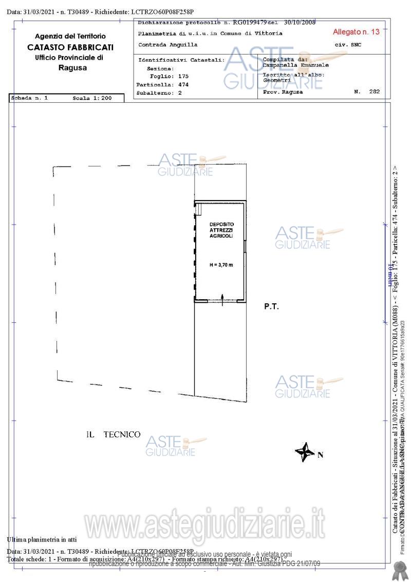 Planimetria del bene