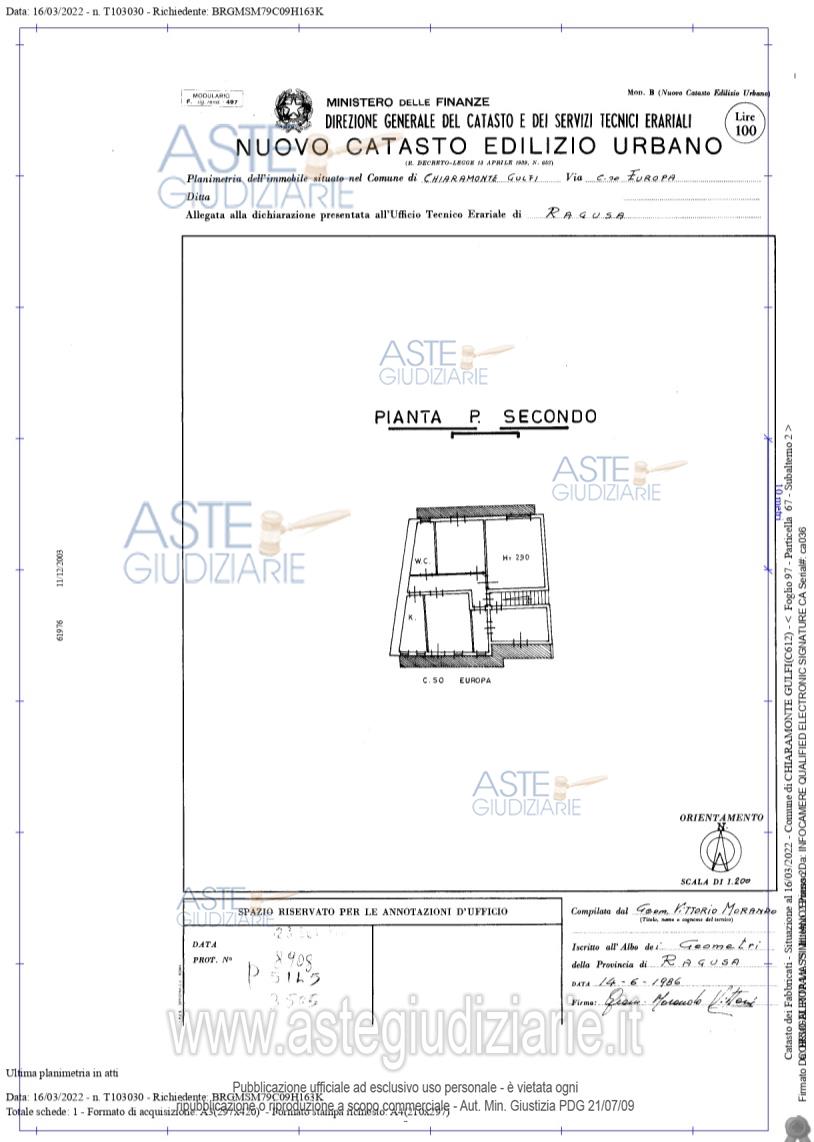 Planimetria del bene