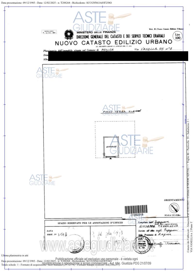 Planimetria del bene
