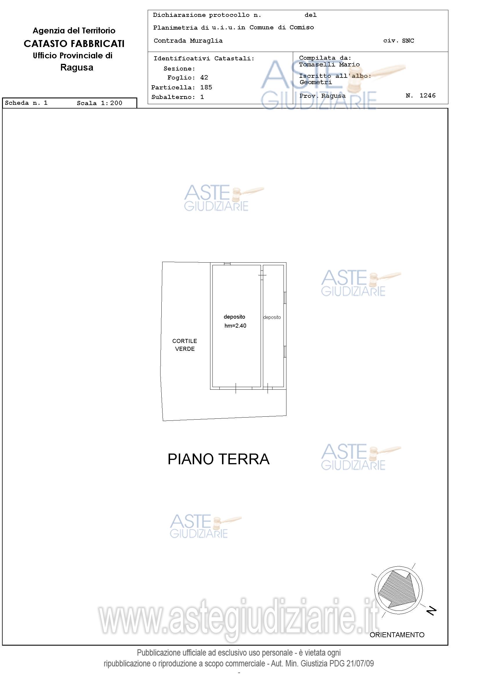 Planimetria del bene