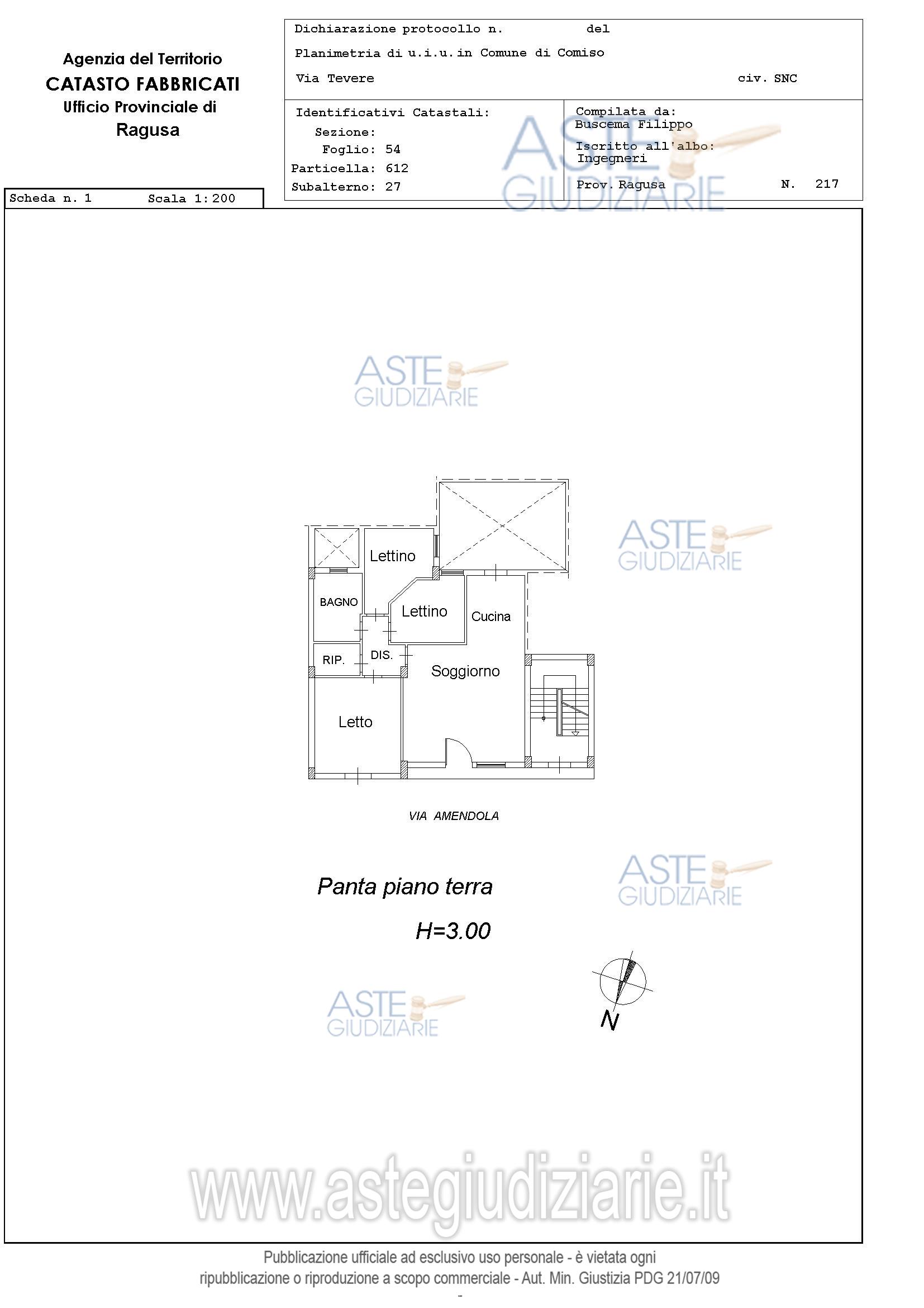 Planimetria del bene