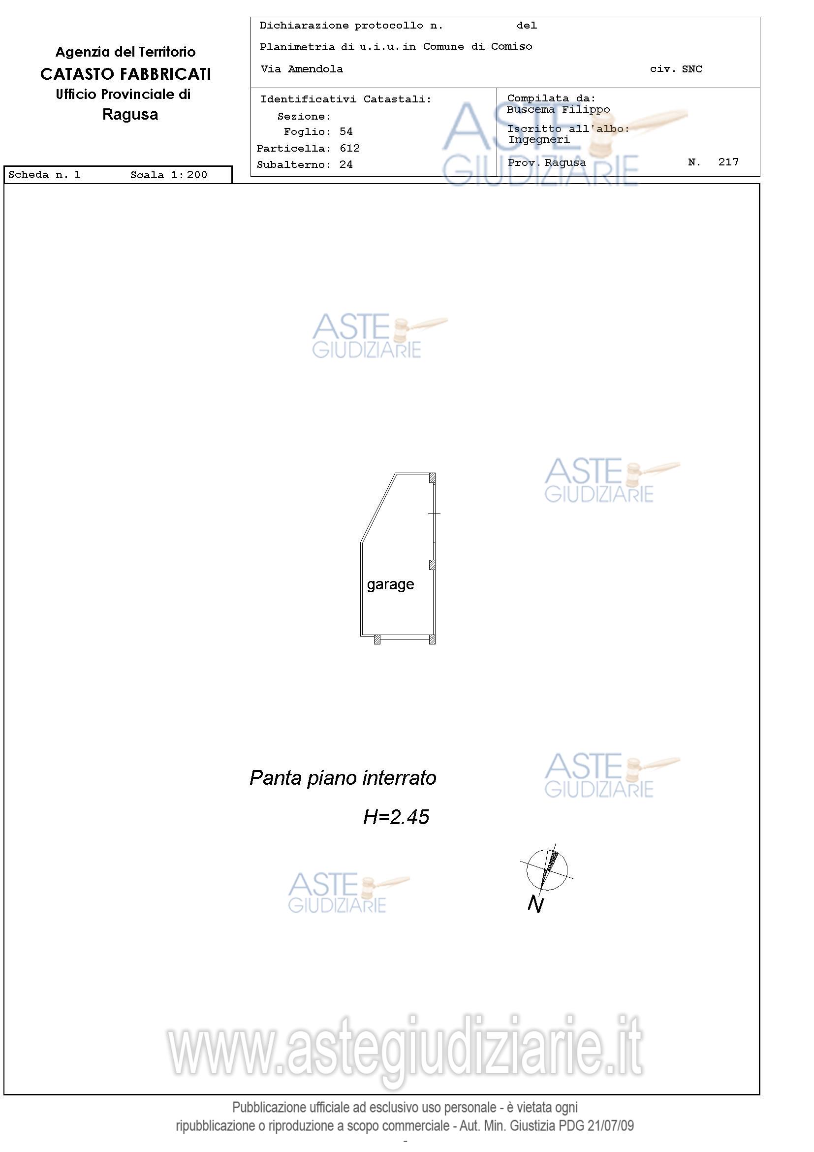 Planimetria del bene