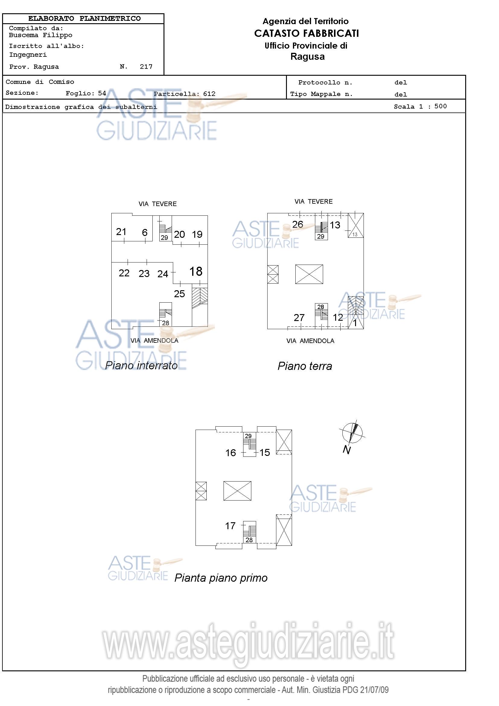 Planimetria del bene
