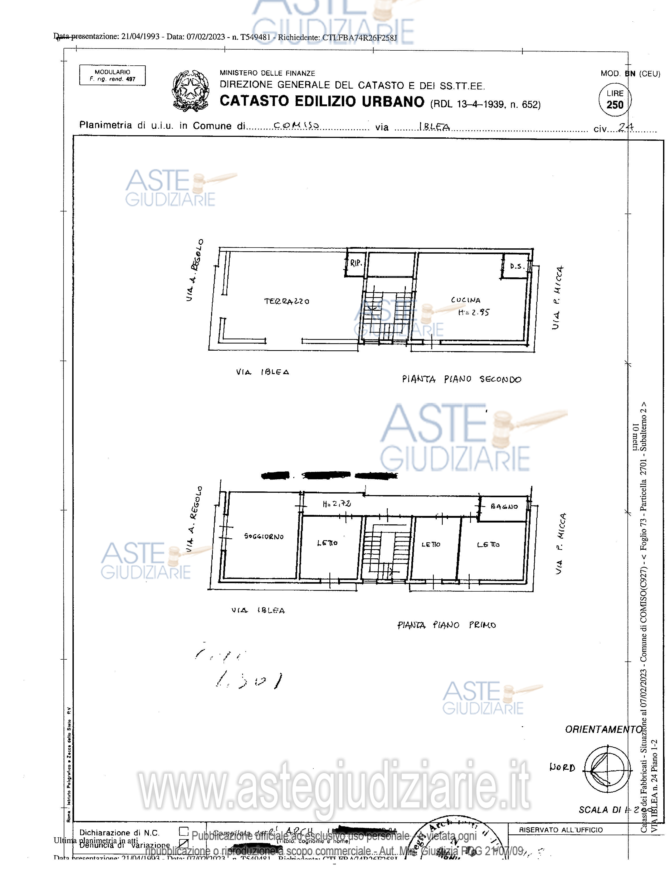 Planimetria del bene