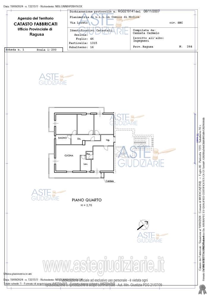 Planimetria del bene