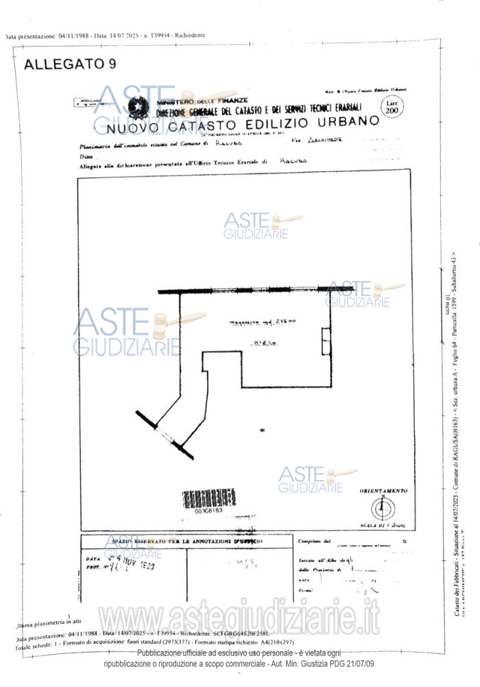 Planimetria del bene