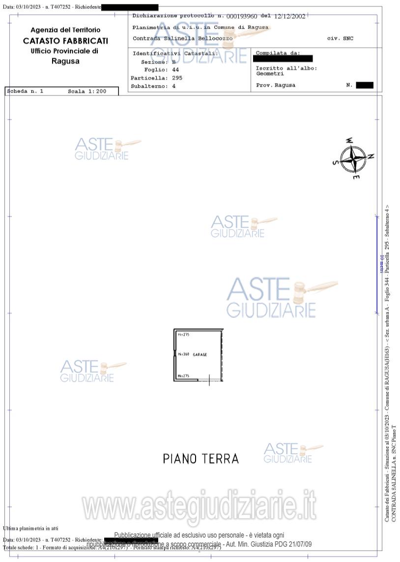 Planimetria del bene