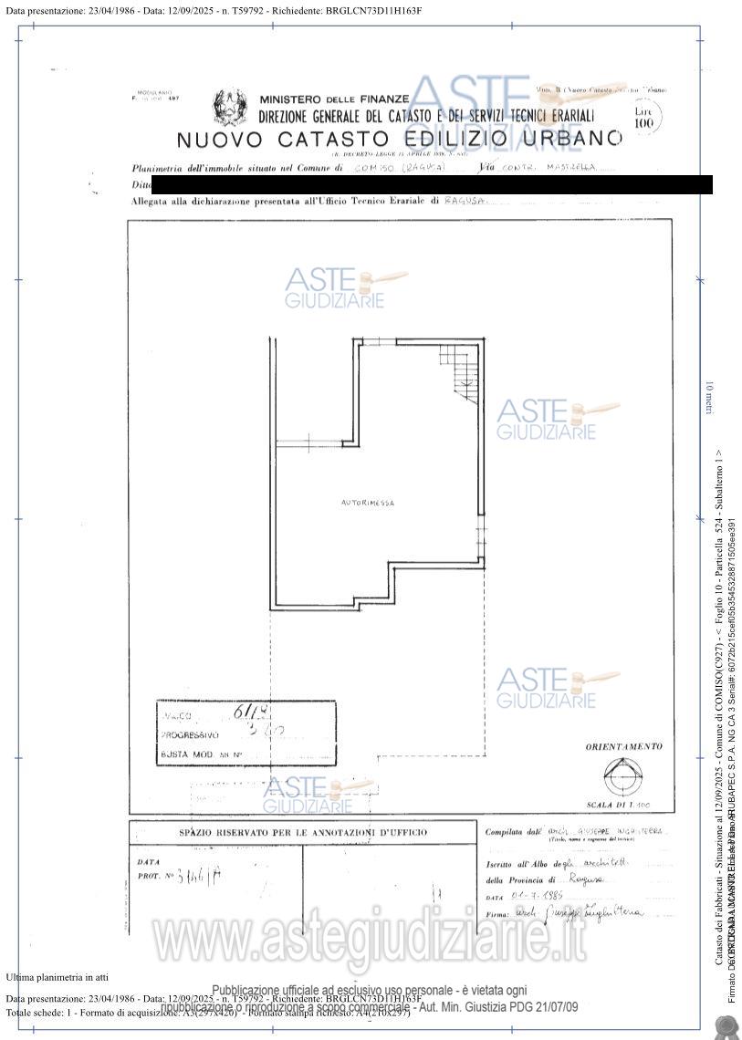 Planimetria del bene