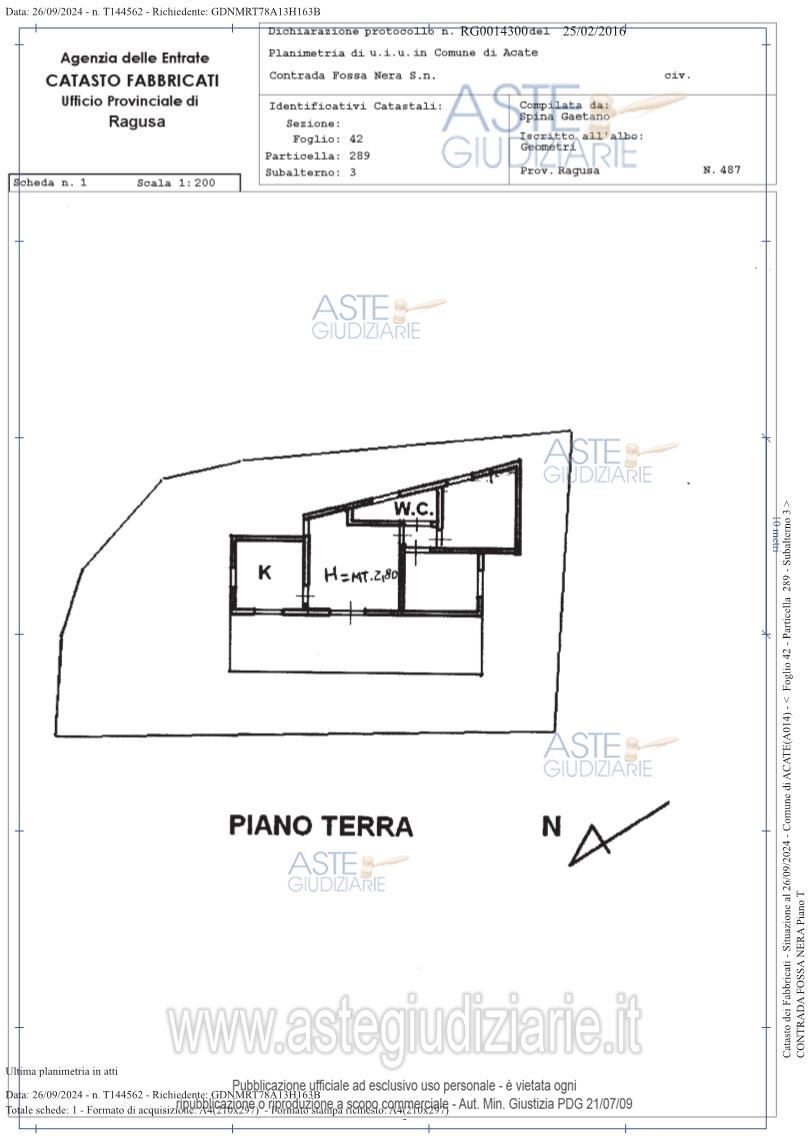 Planimetria del bene