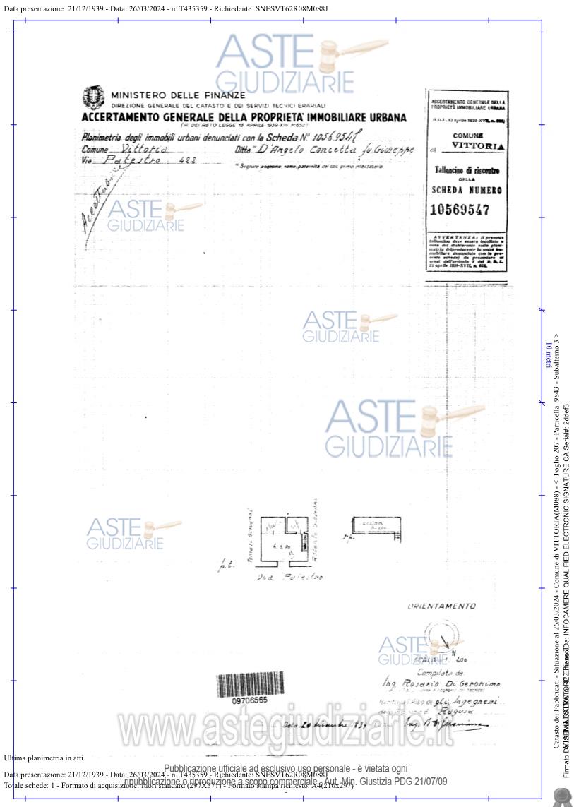 Planimetria del bene