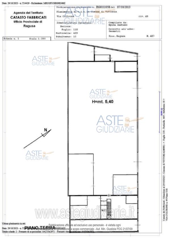 Planimetria del bene