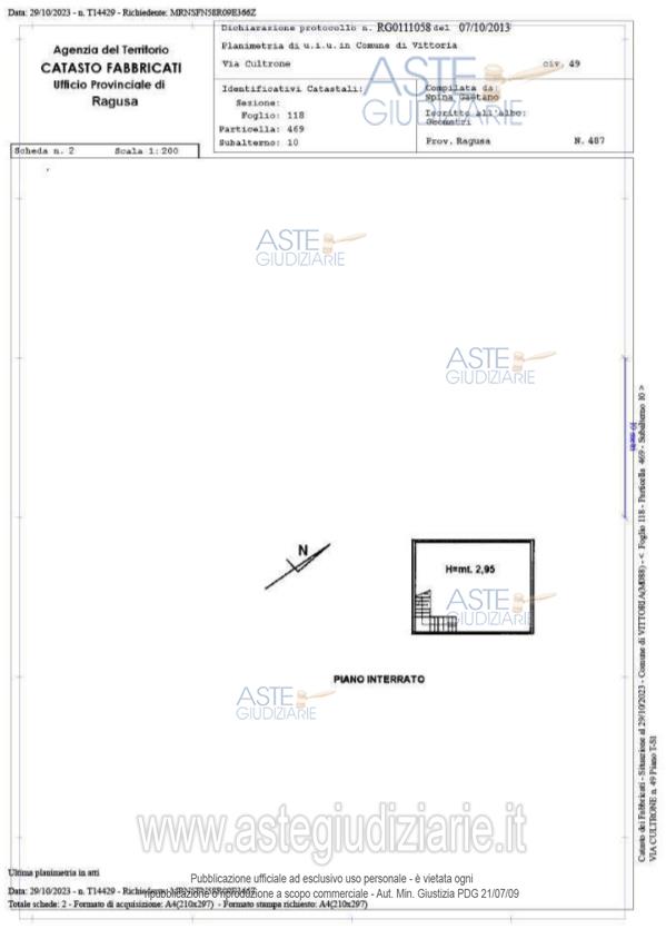 Planimetria del bene