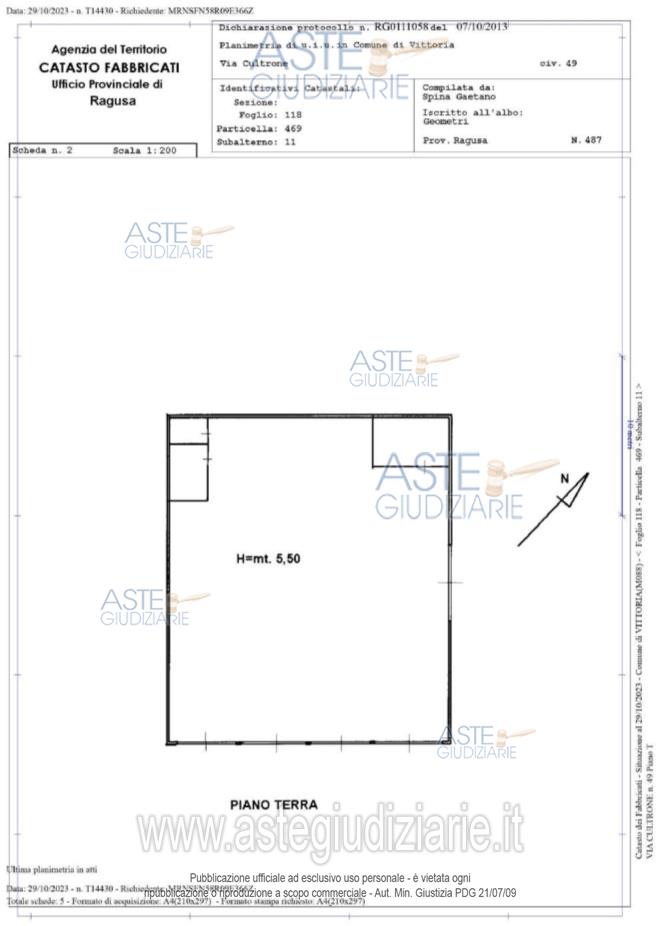 Planimetria del bene