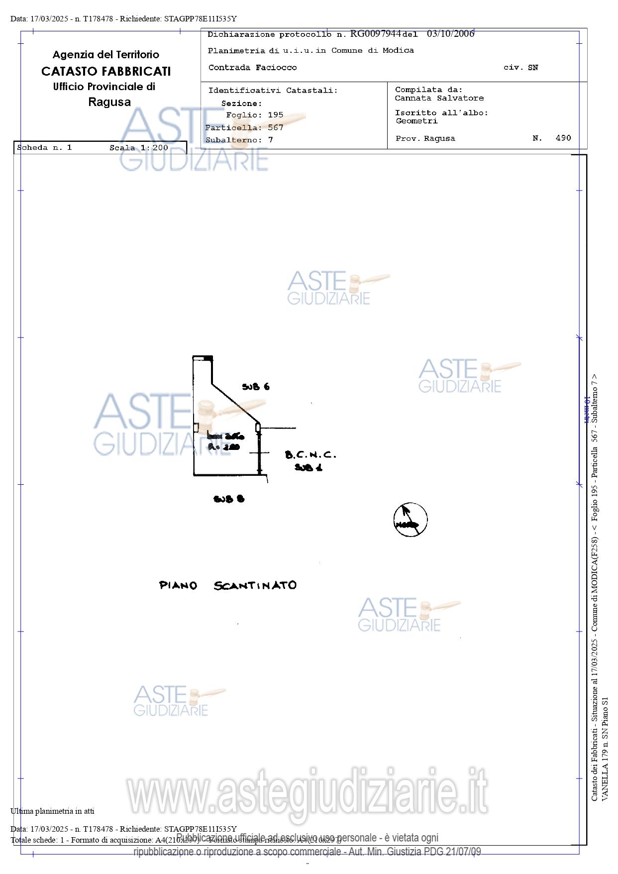 Planimetria del bene