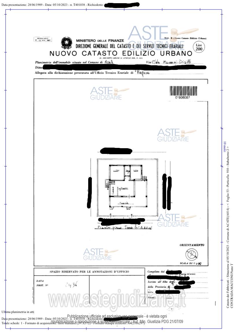 Planimetria del bene