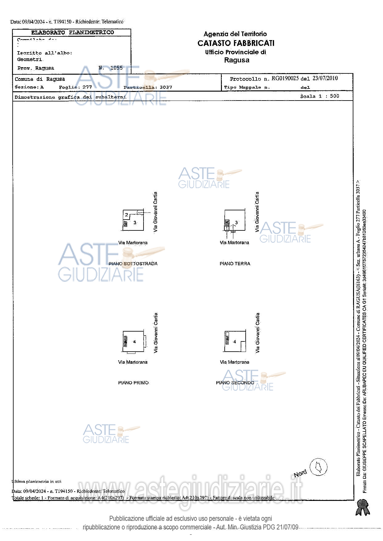 Planimetria del bene