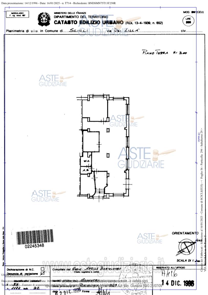 Planimetria del bene