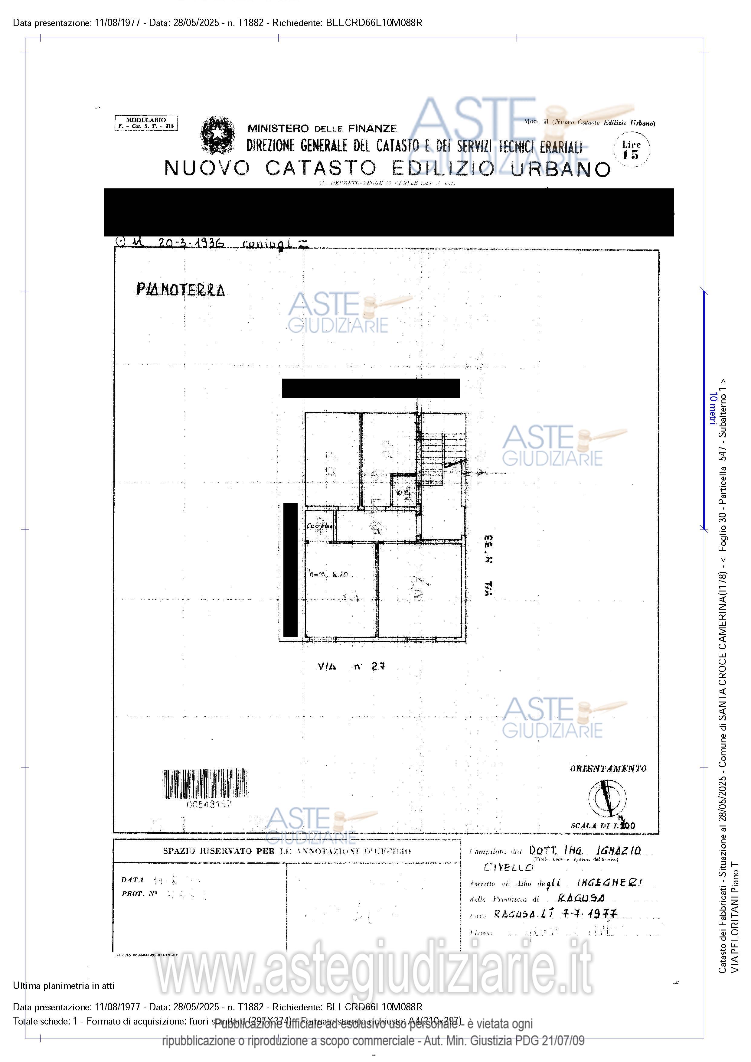 Planimetria del bene