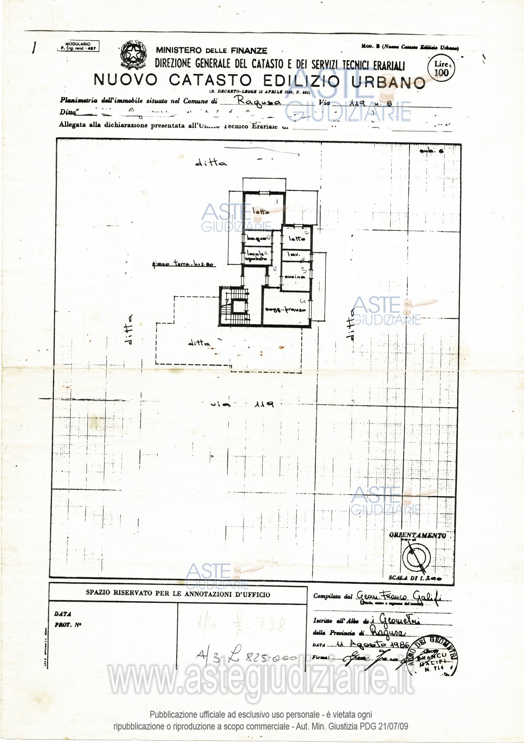 Planimetria del bene