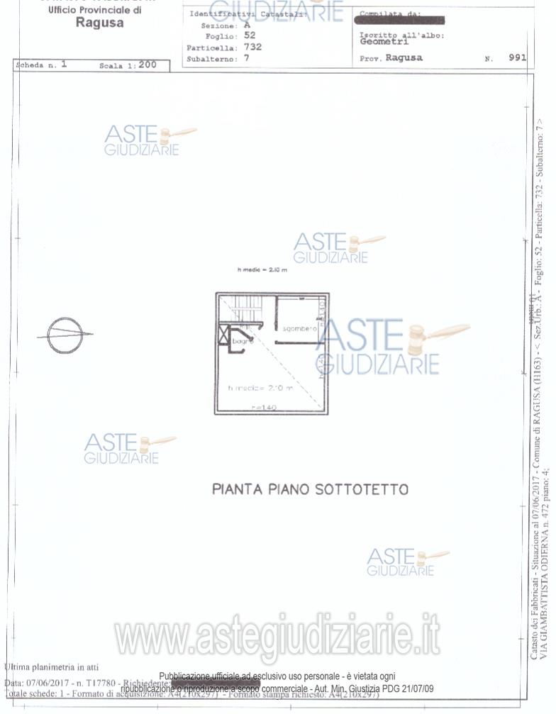 Planimetria del bene