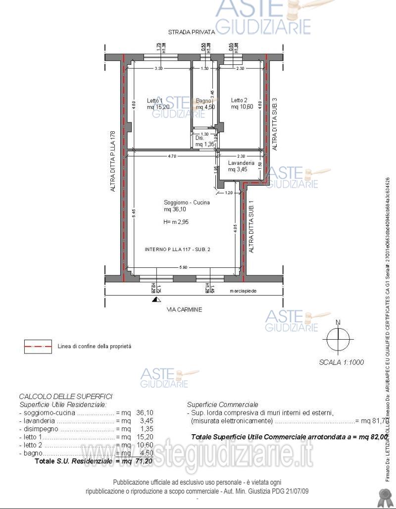 Planimetria del bene