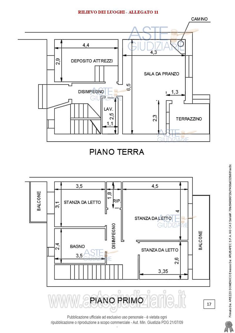 Planimetria del bene
