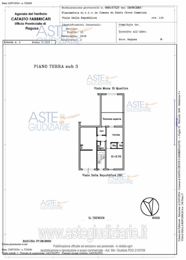 Planimetria del bene