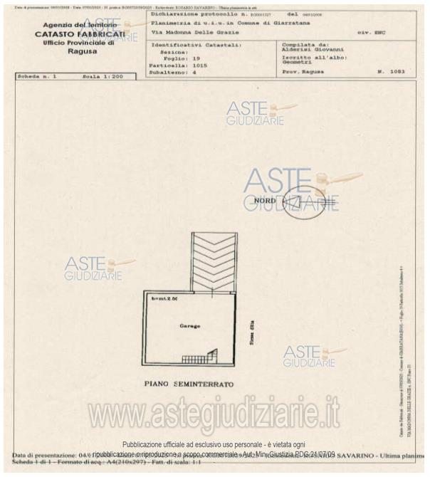Planimetria del bene