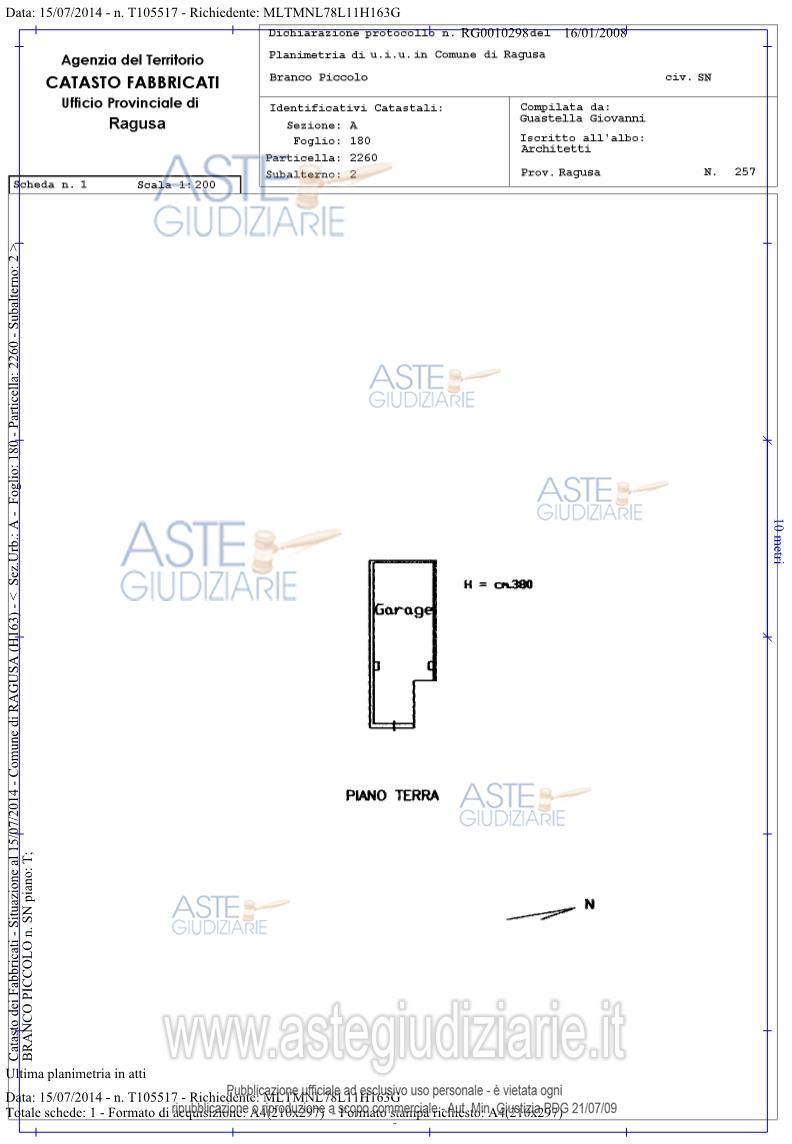 Planimetria del bene