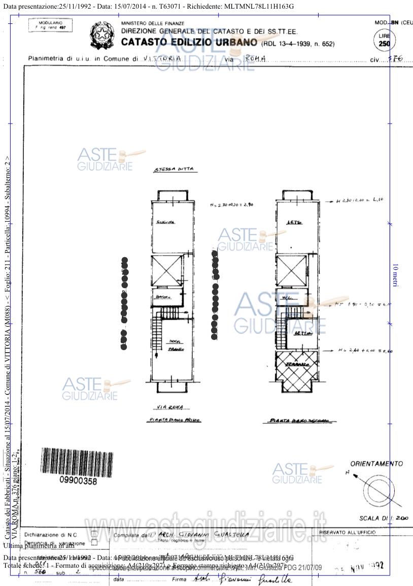 Planimetria del bene