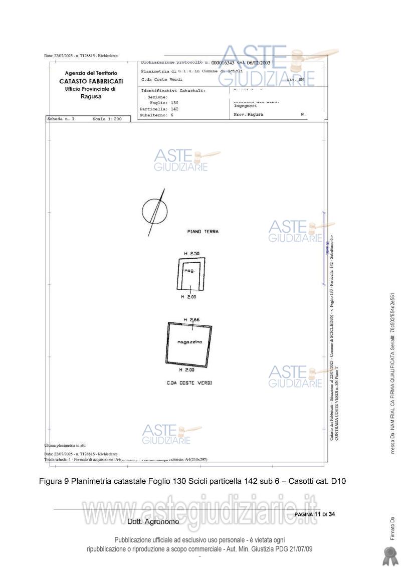 Planimetria del bene