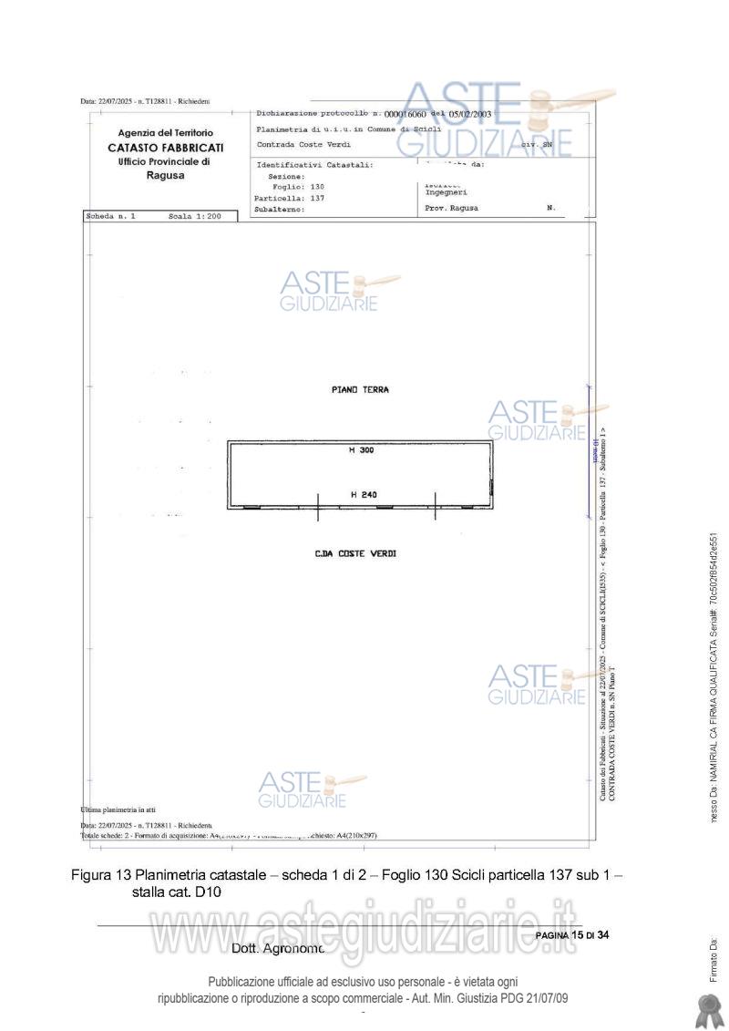 Planimetria del bene