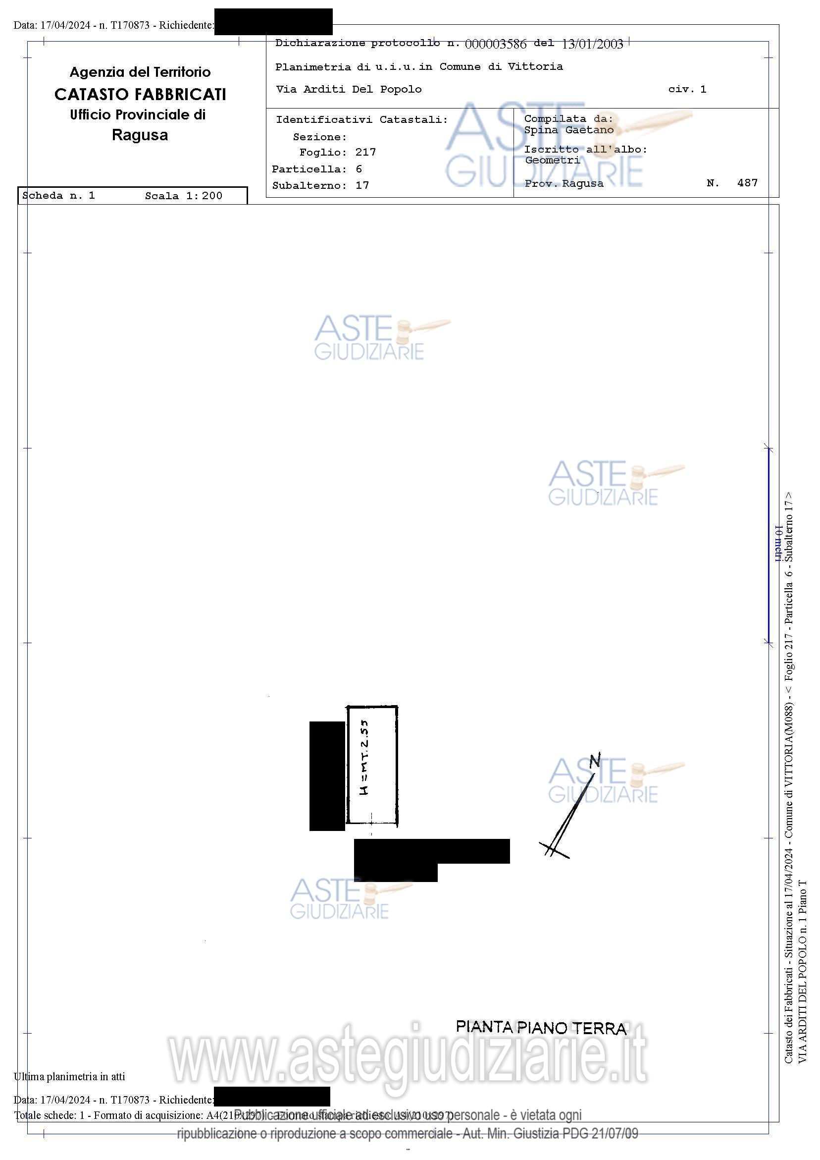 Planimetria del bene