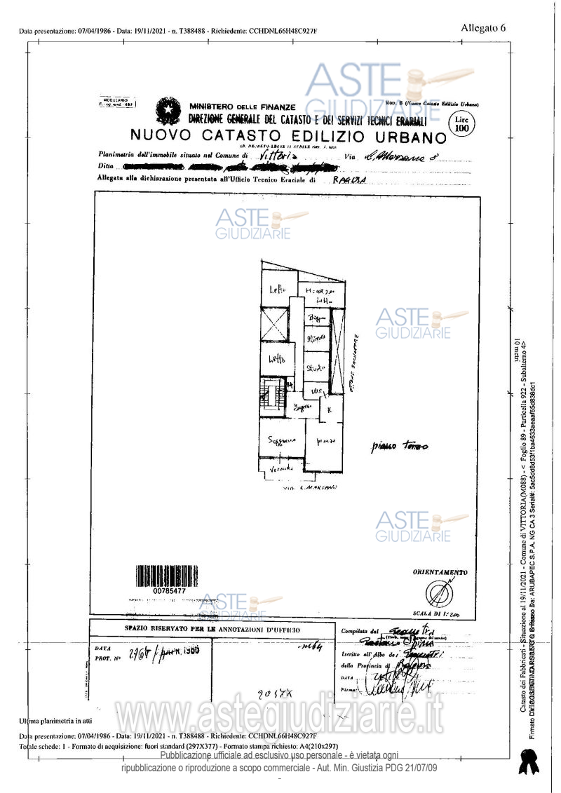 Planimetria del bene