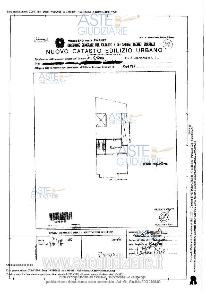 Planimetria del bene