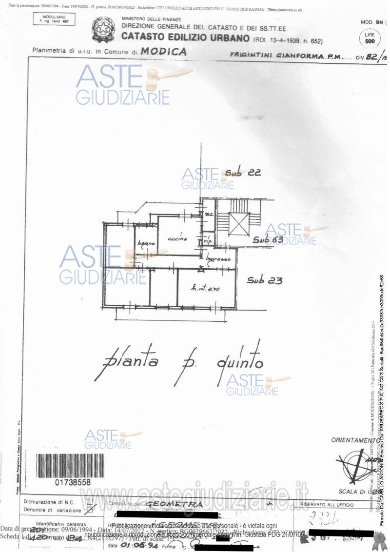 Planimetria del bene